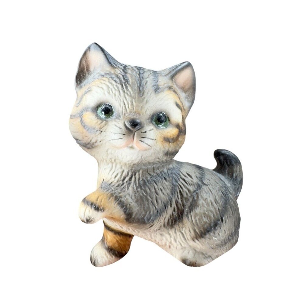Vintage The Harvey Knox Kingdom Ceramic Sitting Tabby Cat Small Whimsical Figure